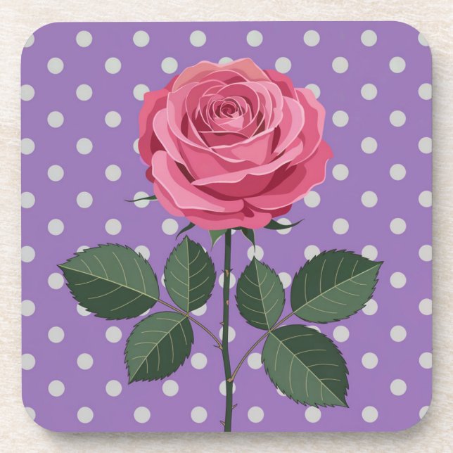 Posavasos Lavanda rosa Polka Dot Coaster Set (Frente)