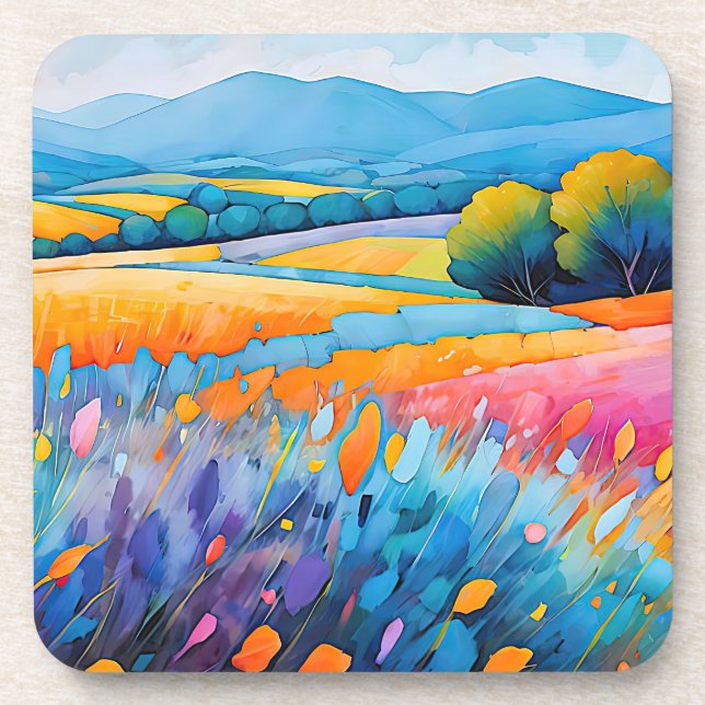 Posavasos Lavande Serenité. Amplia Provenza panorámica (Frente)