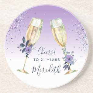 Posavasos Lavender Ombre Tostada Verde azulada de Champagne 