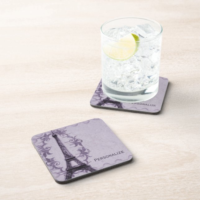 Posavasos Lavender Paris Grunge Coaster (Lado Derecho)