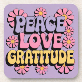 Posavasos Lavender Peace Love Gratitude Coaster Set