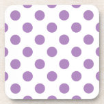 Posavasos Lavender polka dots on white<br><div class="desc">Lavender and white polka dots</div>