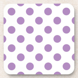 Posavasos Lavender polka dots on white