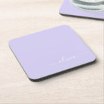 Posavasos Lavender Purple Modern Script Girly Monograma Nomb<br><div class="desc">Lavender Purple Simple Script Monograma Nombre Papel Ataque. Esto hace que la graduación perfecta,  el cumpleaños,  el boda,  la ducha de novia,  el aniversario,  la ducha de bebé o la fiesta de soltera sea un regalo para alguien que ama el lujo glam y los estilos de moda.</div>