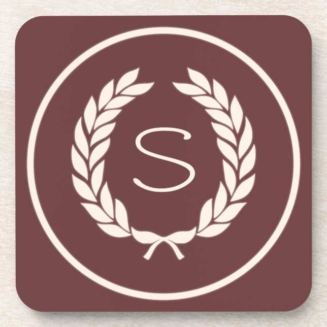 Posavasos Leaf Wreath de Monograma Laurel (Frente)