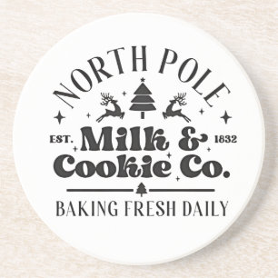 Posavasos Leche y Galletas del Polo Norte Horneadas Frescas 