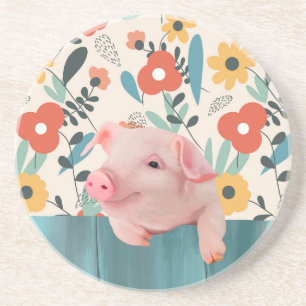 Posavasos Lechón acogedor Animales para bebés