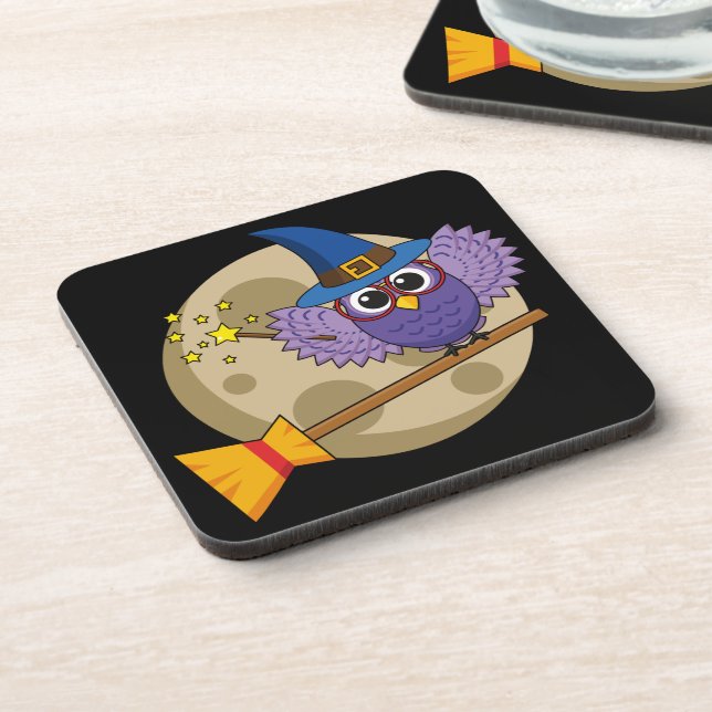 Posavasos Lechuza búho personalizado volando en la sala (Lado Izquierdo)