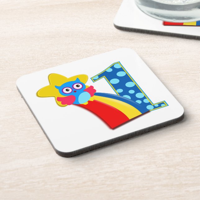 Posavasos Lechuza de primer cumpleaños (Lado Izquierdo)