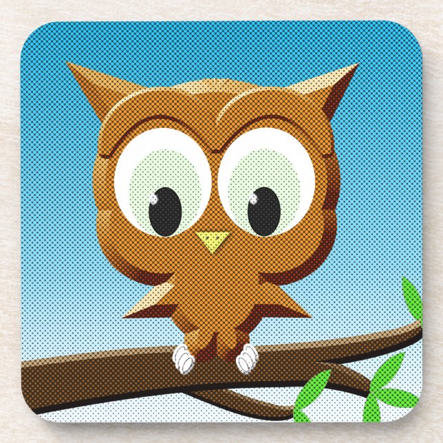 Posavasos Lechuza Personalizado de impresión de noticias (Frente)