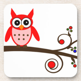 Posavasos Lechuza Roja en el árbol de cerezos