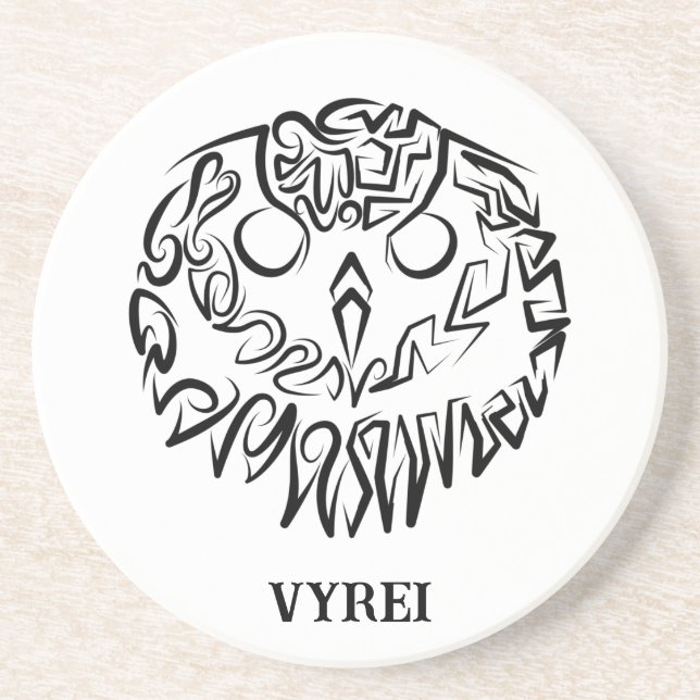 Posavasos Lechuza Tribal Negra y Blanca (Frente)