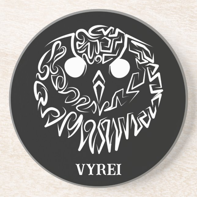 Posavasos Lechuza Tribal Negra y Blanca (Frente)