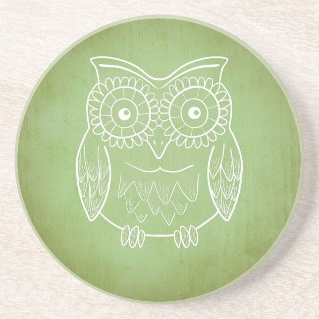Posavasos Lechuza Verde (Frente)