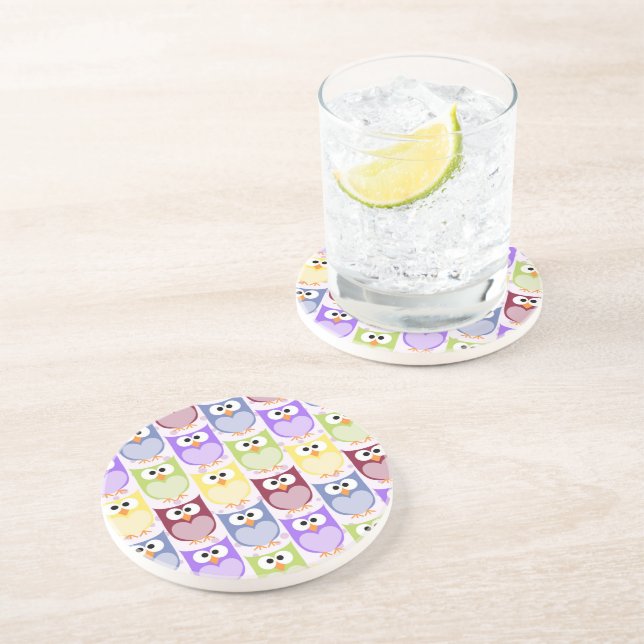 Posavasos Lechuzas, Patrón de búho, Lechuzas para bebés, Lec (Lado)