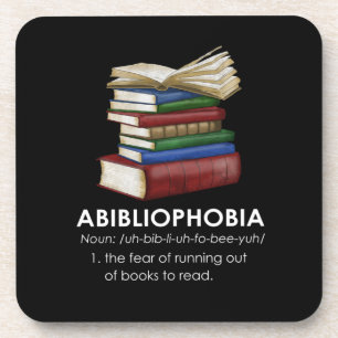Posavasos Lector de libros de lectura divertida Abibliofobia