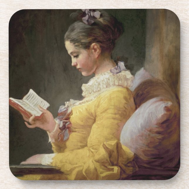 Posavasos Lectura de la chica joven, c.1776 (Frente)