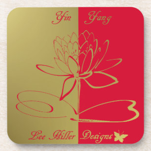 Posavasos Lee Hiller diseña el logotipo Accents Gold Red