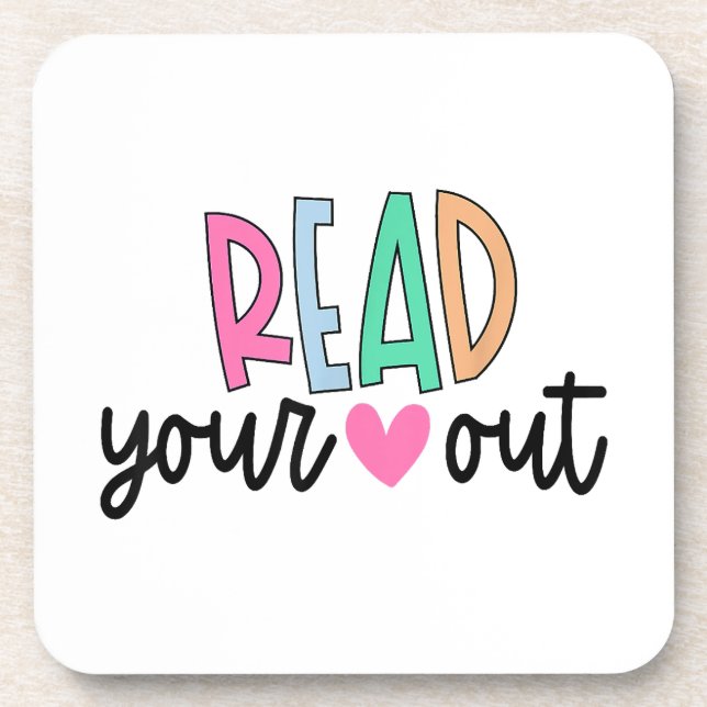 Posavasos Leer tu corazón lindo para las profesoras que aman (Frente)