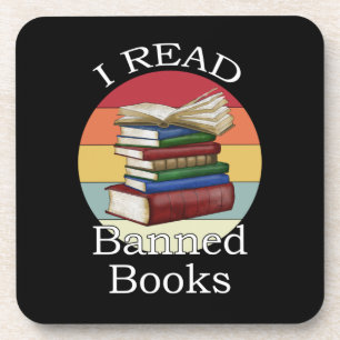 Posavasos Leí libros prohibidos librero biblioteca lector de