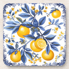 Posavasos 🍋 Lemon Azulejo con elementos azules
