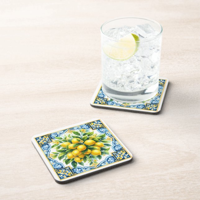 Posavasos Lemon Tile Plastic Coaster Set (Lado Derecho)
