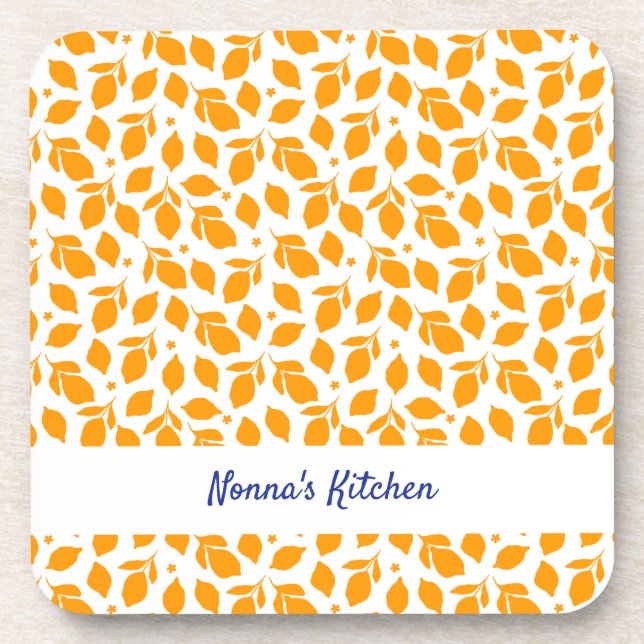 Posavasos Lemones amarillos italianos dibujados a mano (Frente)