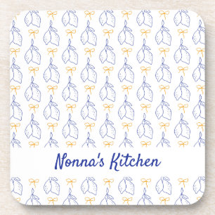 Posavasos Lemones azules italianos dibujados a mano
