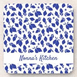 Posavasos Lemones azules italianos dibujados a mano