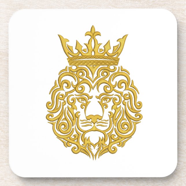 Posavasos león dorado en la corona (Frente)