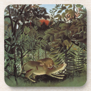 Posavasos León hambriento de Henri Rousseau, animal salvaje