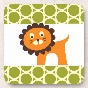Posavasos León lindo en los regalos verdes del modelo para