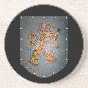 Posavasos León medieval del escudo metalizado