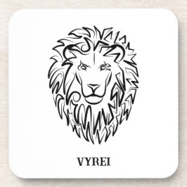 Posavasos León tribal blanco y negro