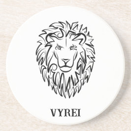 Posavasos León tribal blanco y negro