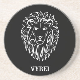 Posavasos León tribal blanco y negro