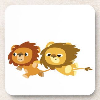 Posavasos Leones Personalizados cortos en un juego de gallos