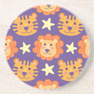 Posavasos Leones y tigres personalizados: Vintage