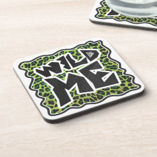Posavasos Leopard Black and Green Print