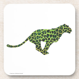 Posavasos Leopard Black and Green Silhouette