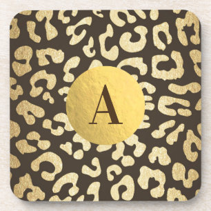 Posavasos Leopard Cheetah Print Animal Skins Modern Gold