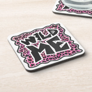 Posavasos Leopard Wild Me Black and Hot Pink Design