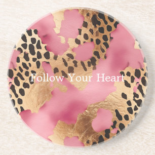Posavasos Leopardo de oro rosa