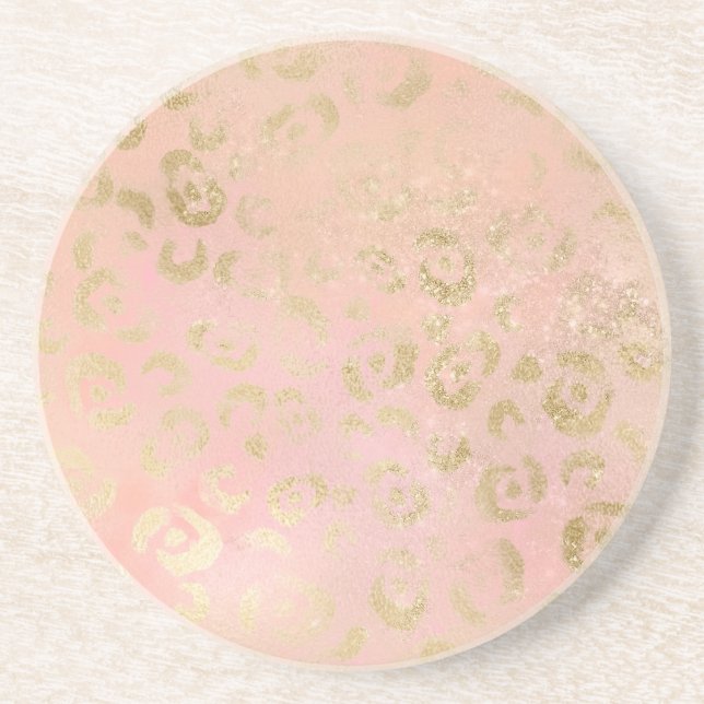 Posavasos Leopardo de oro rosado (Frente)