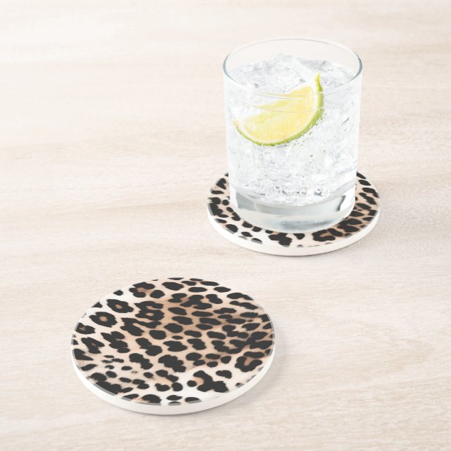 Posavasos Leopardo negro crema (Lado)