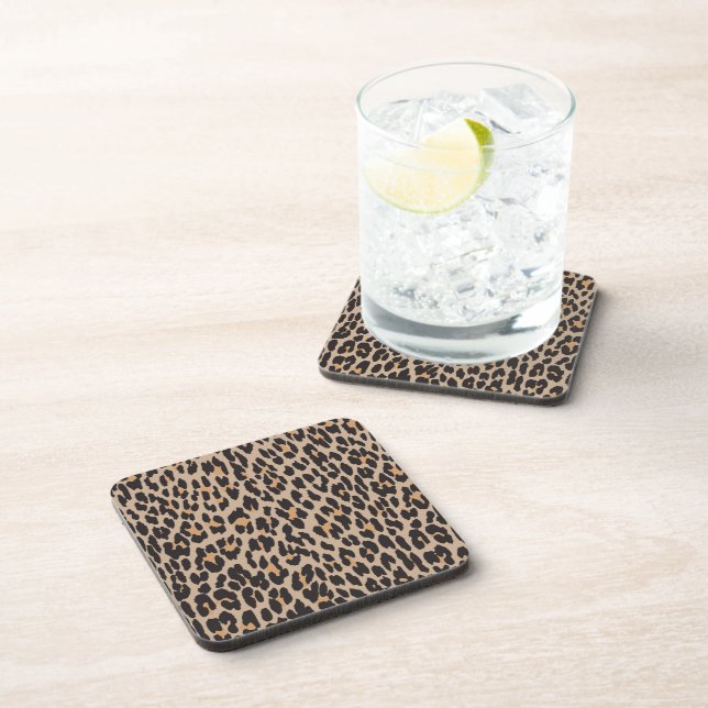 Posavasos Leopardo Print, Leopard Spots, Brown Leopard (Lado Derecho)