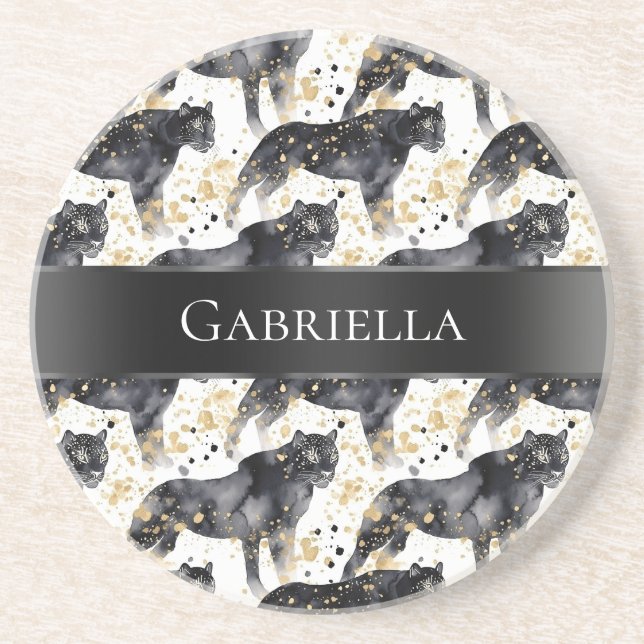 Posavasos Leopardos negros (Frente)