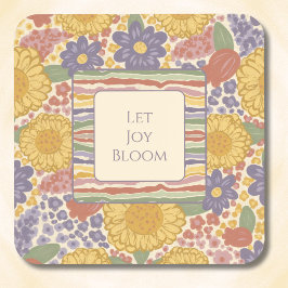 Posavasos Let Joy Bloom Coaster Set – Editable Text