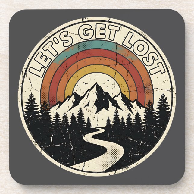 Posavasos Let’s Get Lost Retro Mountain Adventure Outdoor (Frente)