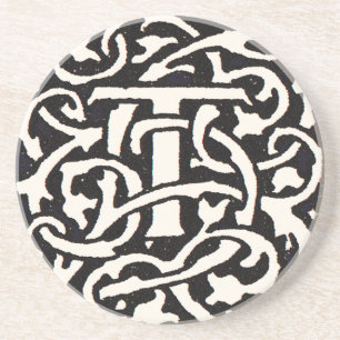 Posavasos Letra Art Nouveau Monograma Antiguo